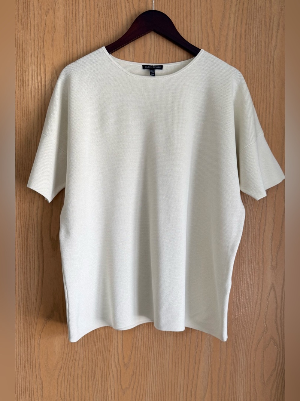 Eileen Fisher | SZ Medium | Off White Silk Blend Boxy Oversized Sweater Stretch